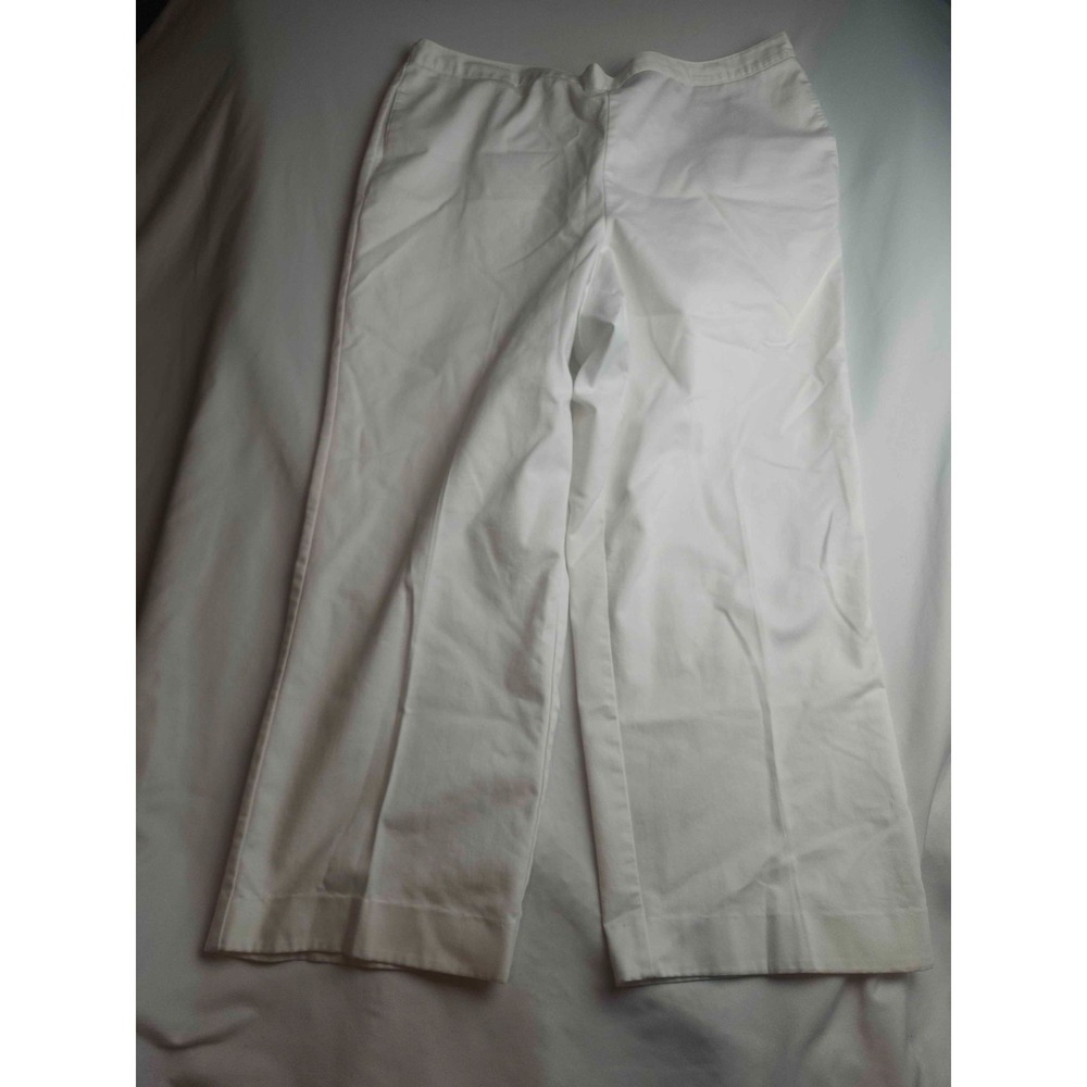 Alfred Dunner Capri Pants Womens 18 White Classic Minimalist Coastal Grandmacore